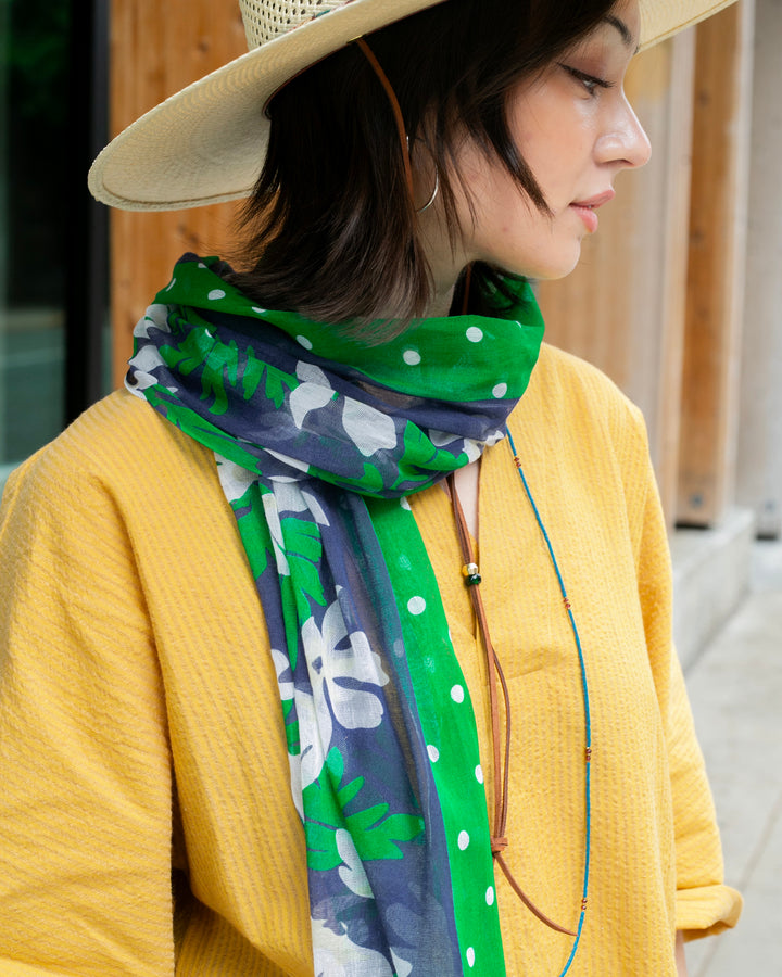 Debby Co., Stole, Maison Blanche Collection, Navy Flower and Dot