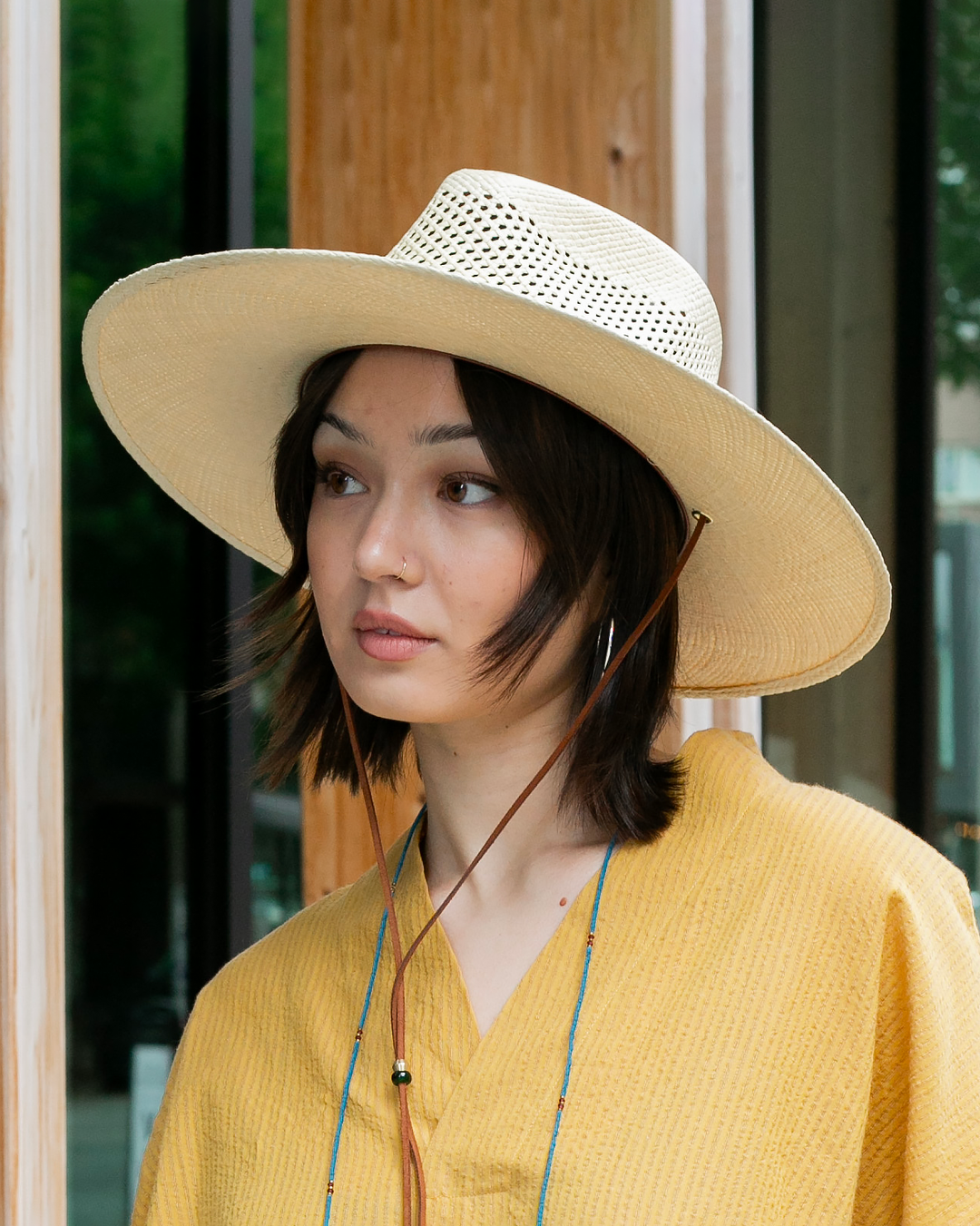 Kiriko Custom Panama Hat, Straw, Braided Shades of Burgundy and Orange Floral and Plaid