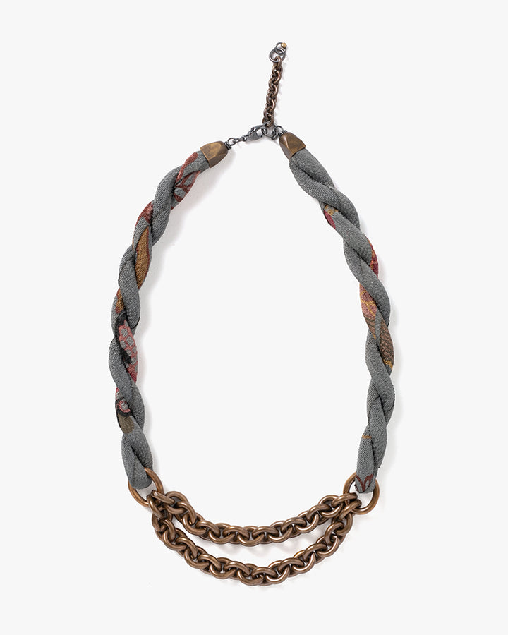 Boet X Kiriko Collar Necklace, Gray with Multicolor Patterns