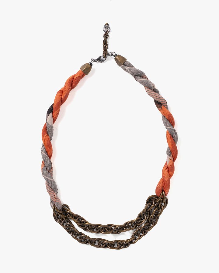 Boet x Kiriko Collar Necklace, Orange and Gray