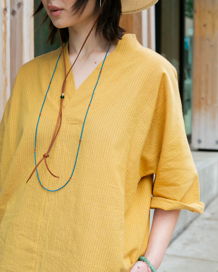 Kiriko x ToK, V-Neck Tunic, Sunflower Chijimi