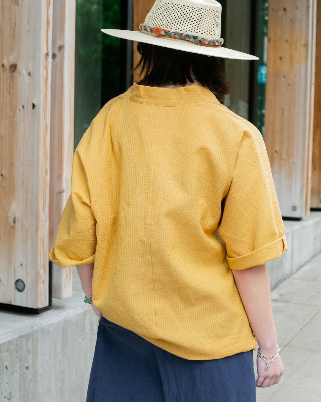 Kiriko x ToK, V-Neck Tunic, Sunflower Chijimi