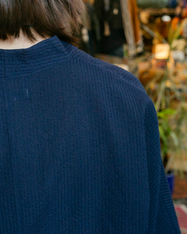 Kiriko x ToK, V-Neck Tunic, Indigo Chijimi