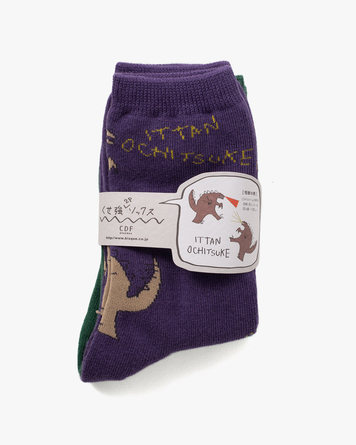 Socks, Bisque, Set of Two Pairs, Godzilla