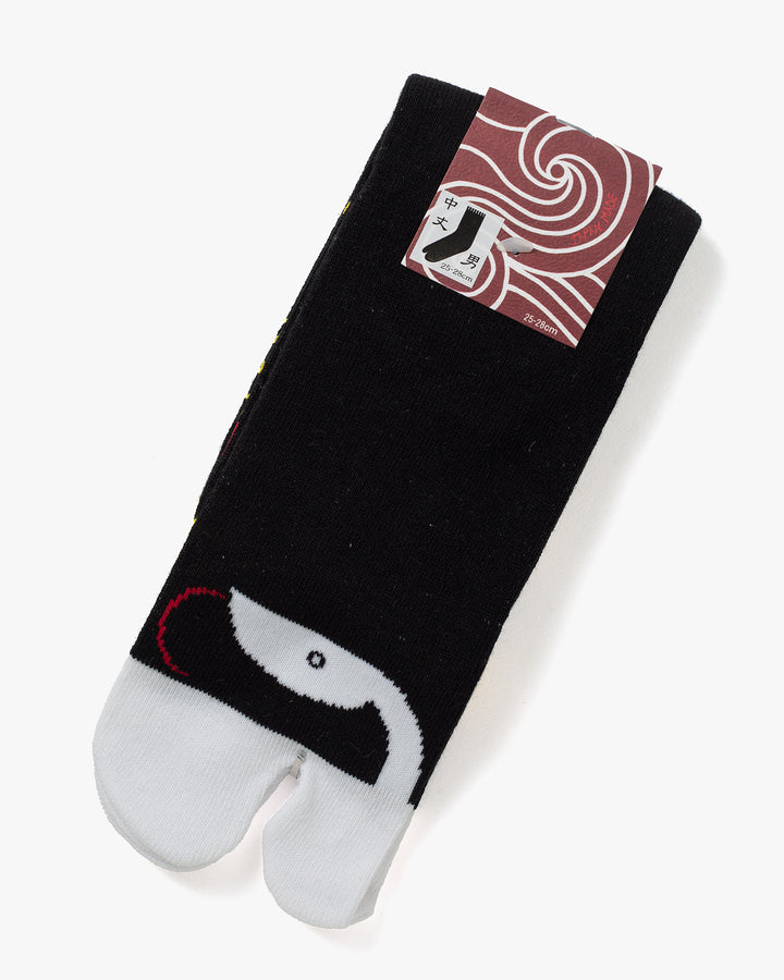 Wa Modern, Tabi Socks, Crew, Black and White Snake (M/L)