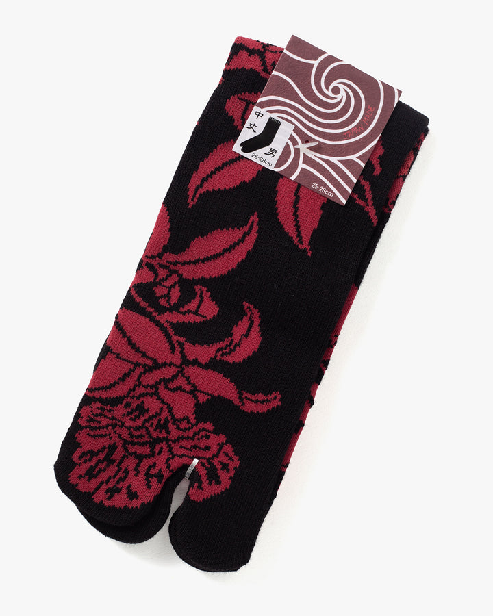 Wa Modern, Tabi Socks, Crew, Black and Red Gentian (M/L)