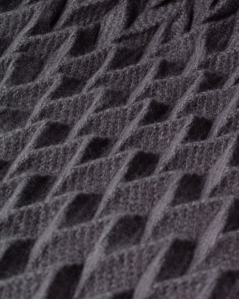 Wa-Modern Scarf, Yagasuri, Charcoal Grey
