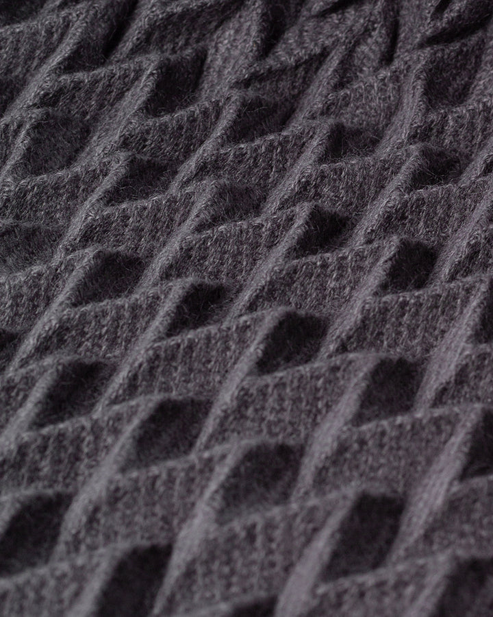 Wa-Modern Scarf, Yagasuri, Charcoal Grey