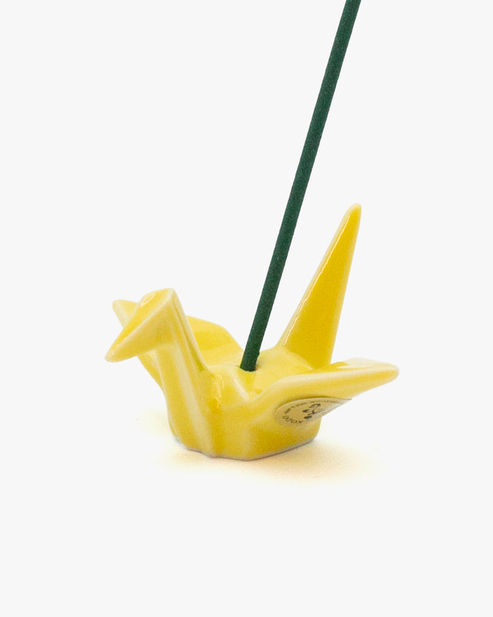 Nippon Kodo 2" Crane Incense Holder, Yellow