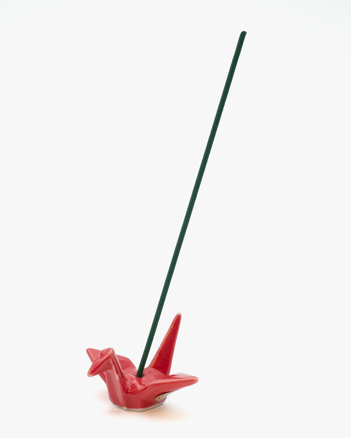 Nippon Kodo 2" Crane Incense Holder,  Red
