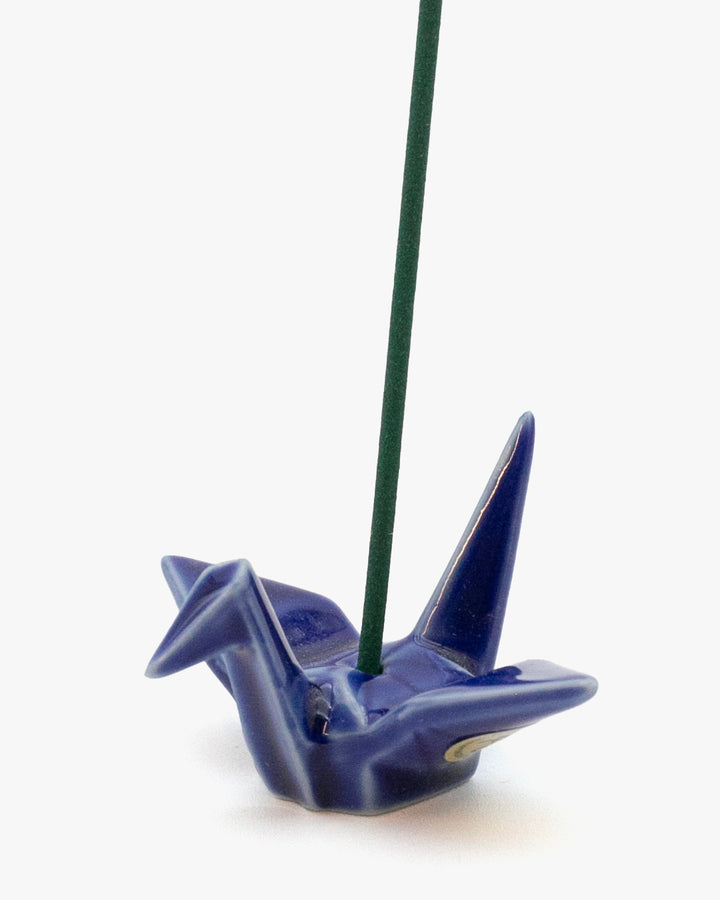 Nippon Kodo 2" Crane Incense Holder, Cobalt Blue