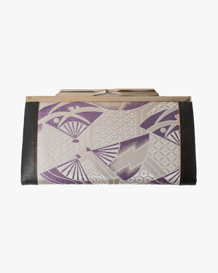 Vintage Bag, Clutch, Purple and Cream Fans