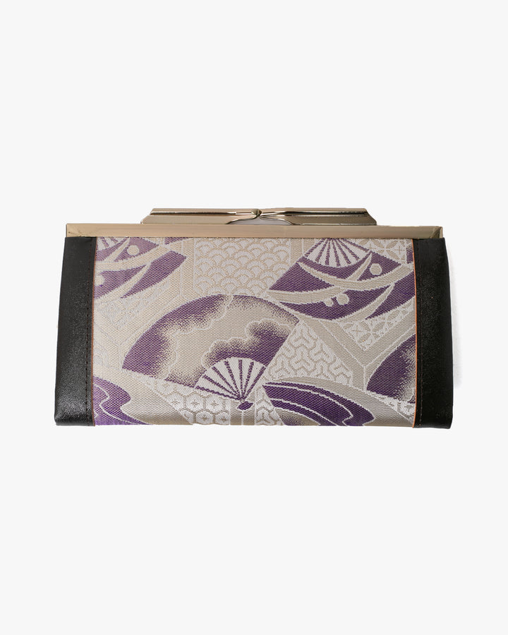 Vintage Bag, Clutch, Purple and Cream Fans
