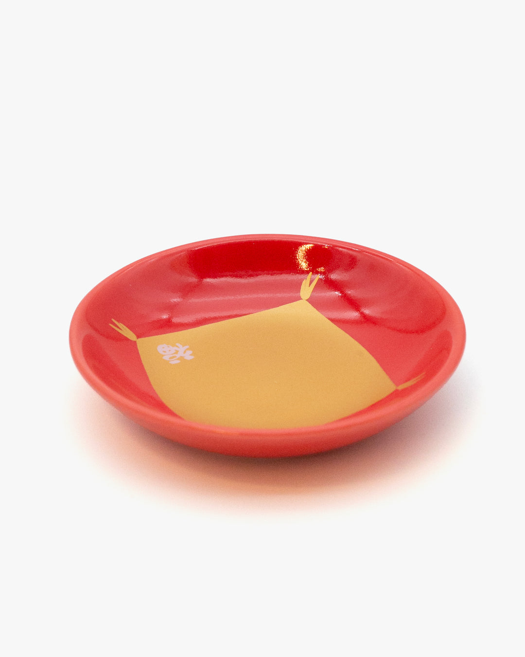 Nippon Kodo Arita Plate with Sleepy Cat Incense Holder, Yellow Tiger