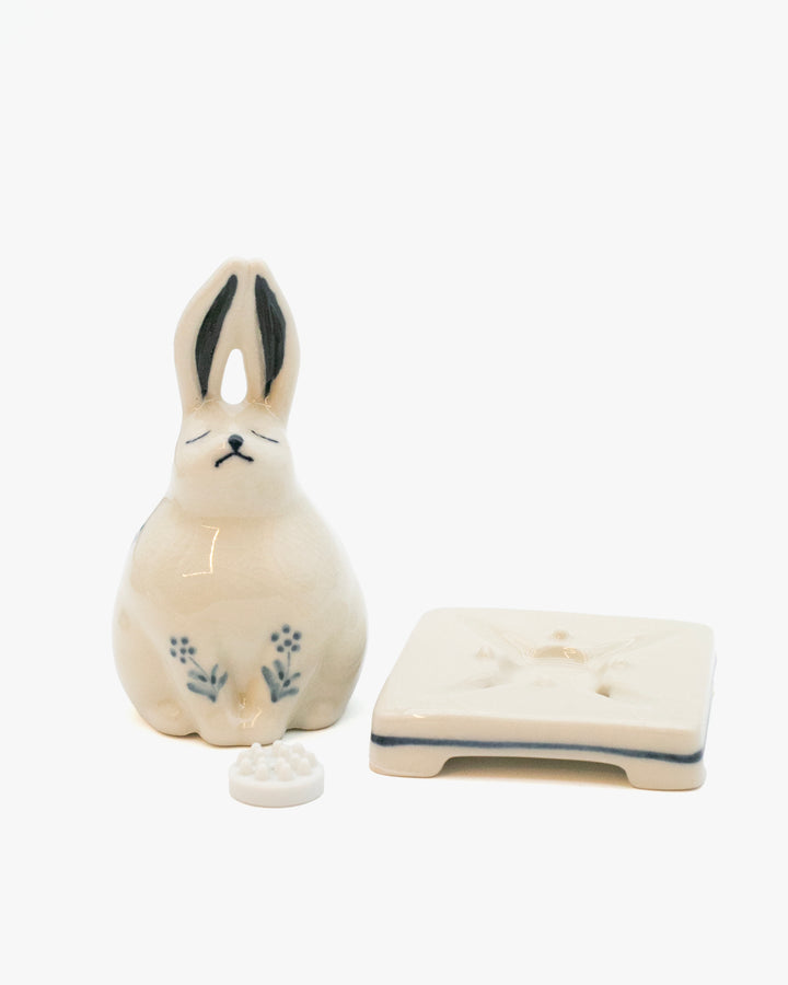 Nippon Kodo Porcelain Incense Holder, Rabbit