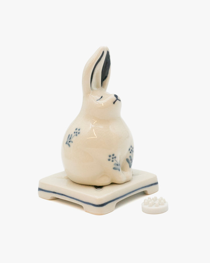 Nippon Kodo Porcelain Incense Holder, Rabbit
