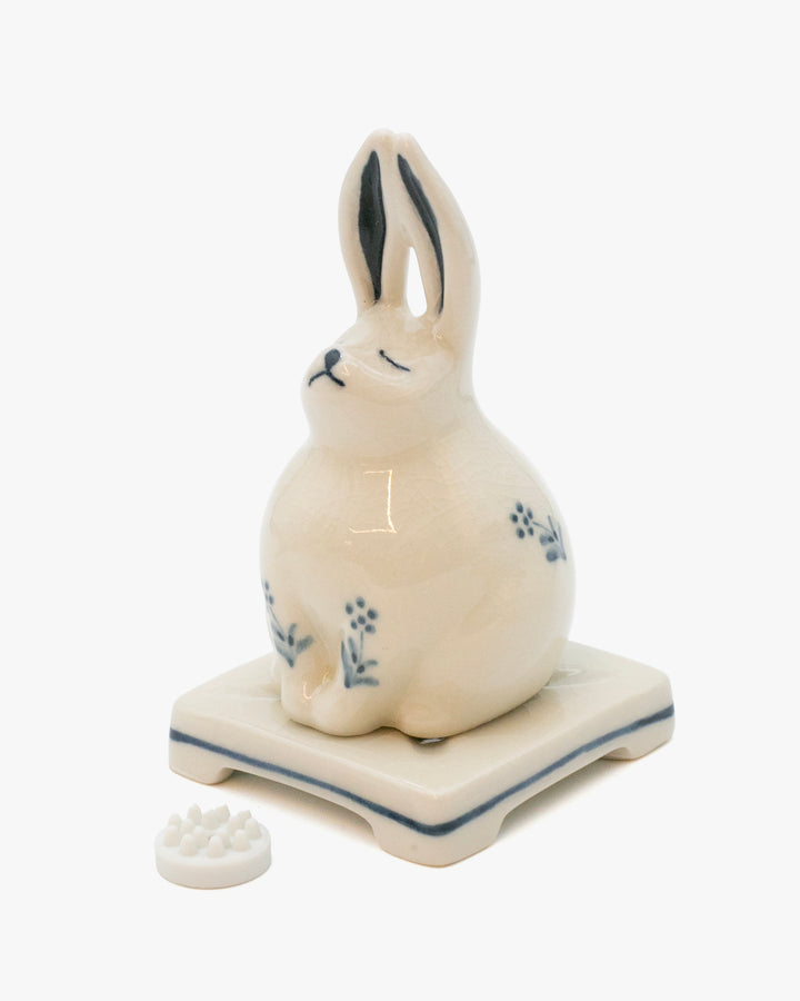 Nippon Kodo Porcelain Incense Holder, Rabbit