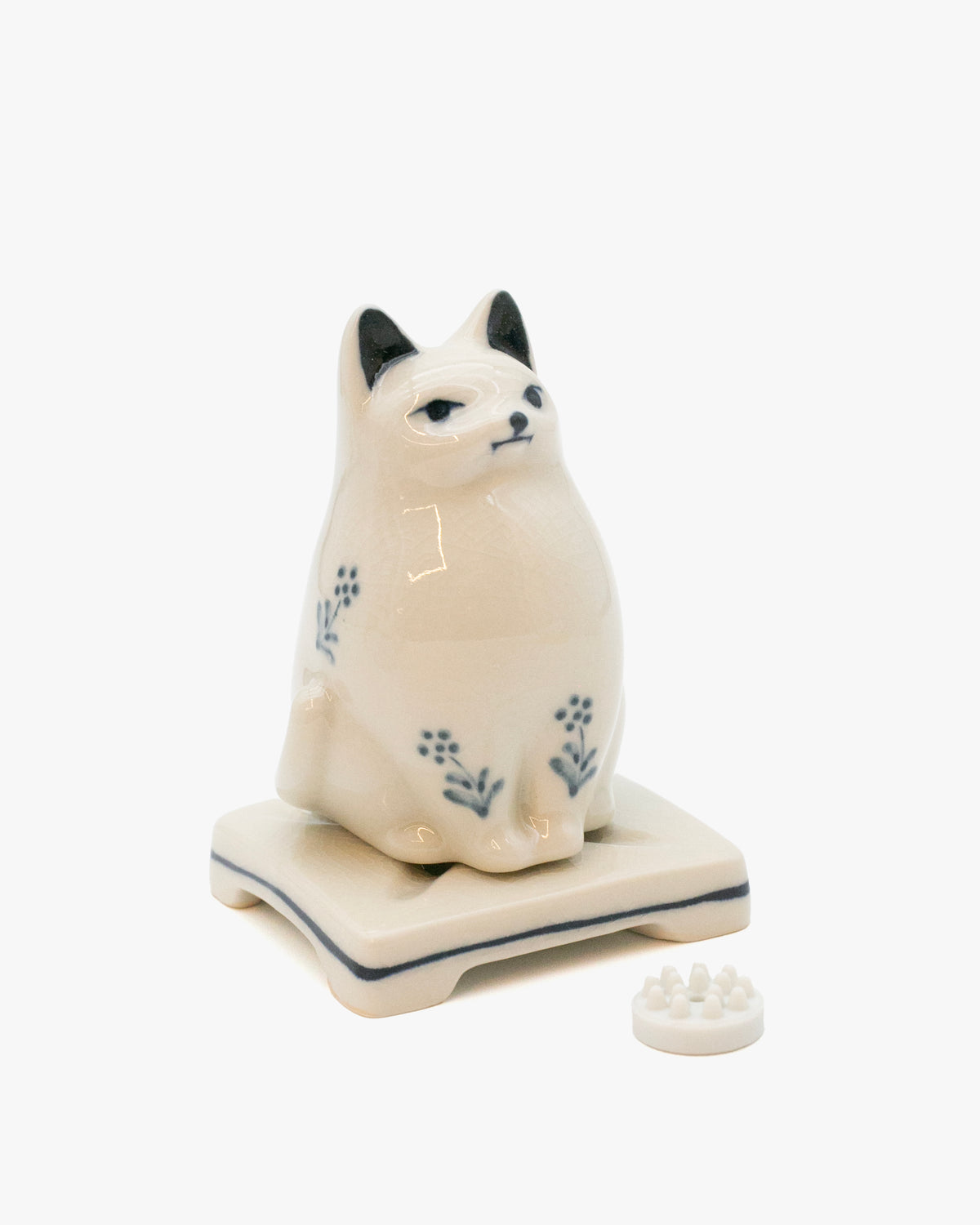 Nippon Kodo Porcelain Incense Holder, Cat