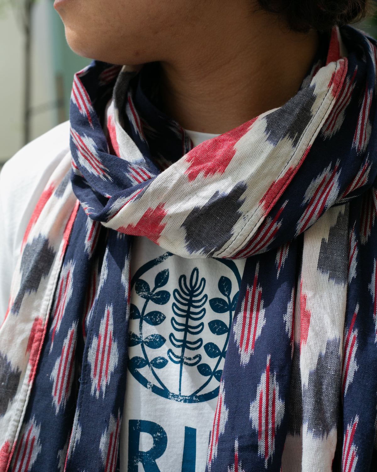 Kiriko Original Scarf, Triple Split, Indian Kasuri, #3
