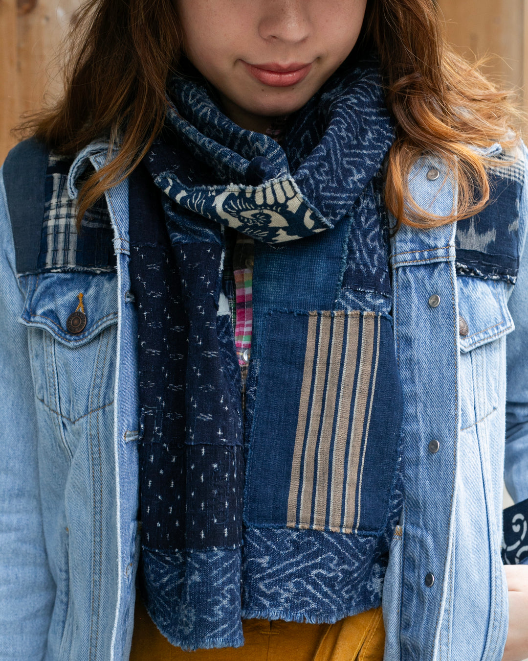 Kiriko Original Scarf, Patched Boro, Indigo, 32