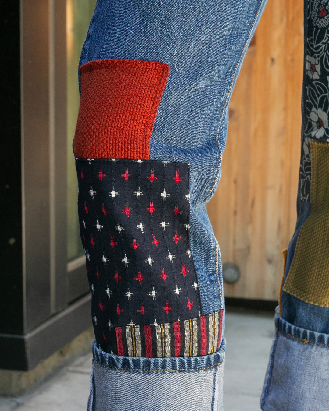 Kiriko Custom Patched Denim Jeans, Levi&