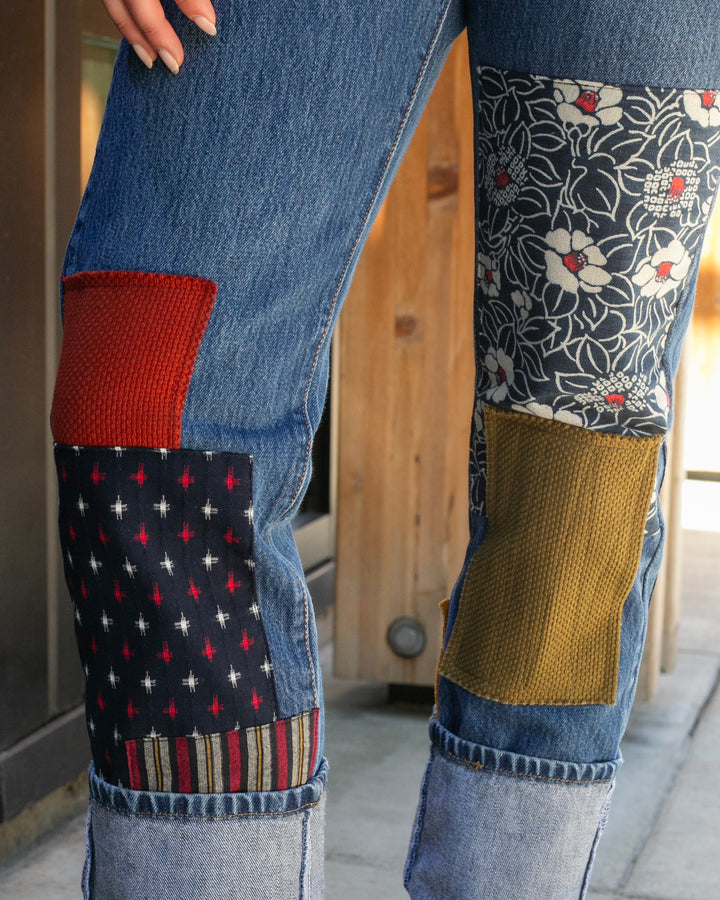 Kiriko Custom Patched Denim Jeans, Levi&
