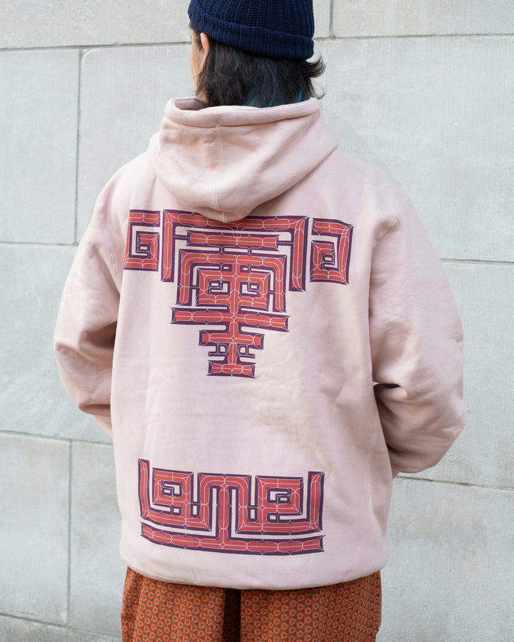 Kiriko Original Hoodie, Printed Ainu, Light Pink