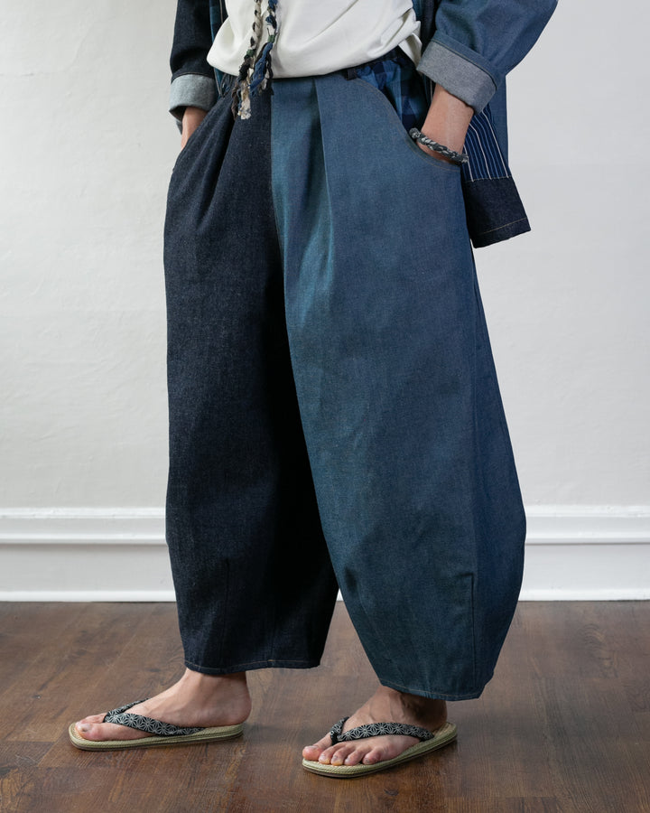 Wa-Modern Pants, Ihara Denim Two Tone, Matsusaka Plaid and Miito Stripes