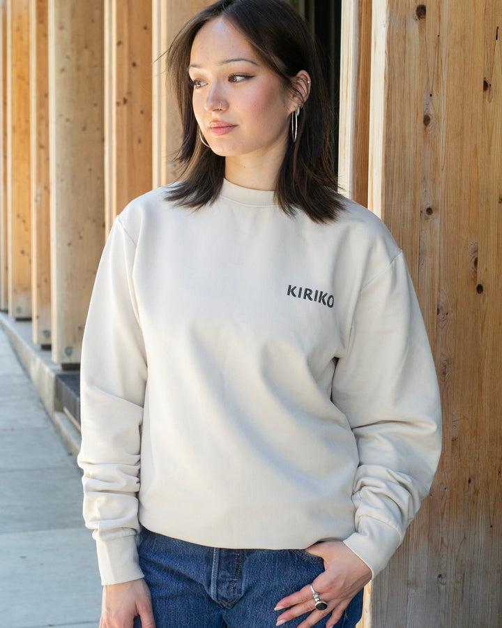 Kiriko Original Crewneck, Printed Koi-Dragon, Cream