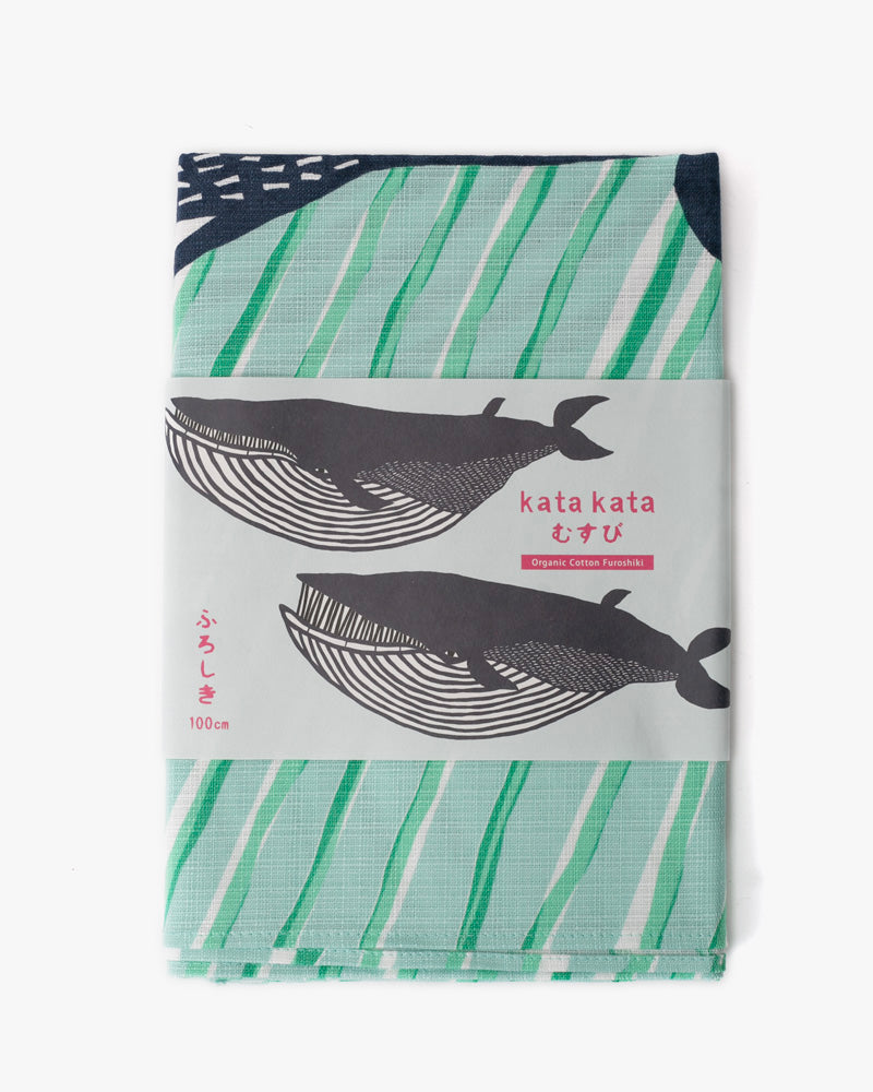 Modern Furoshiki, Musubi, Katakata, Whale Blue, 41" x 41"