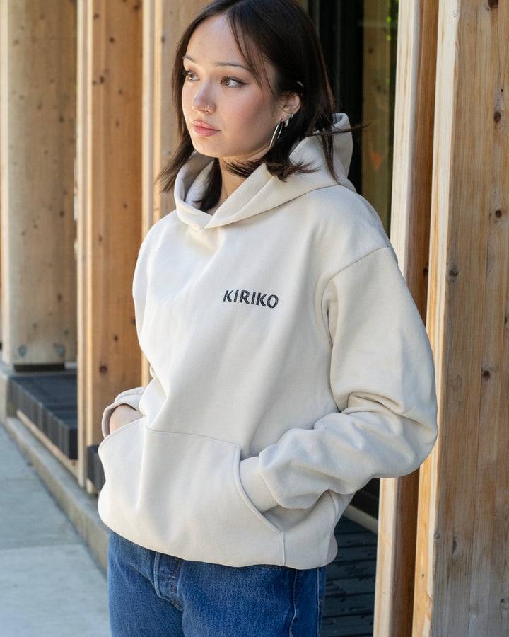 Kiriko Original Hoodie, Printed Koi-Dragon, Cream