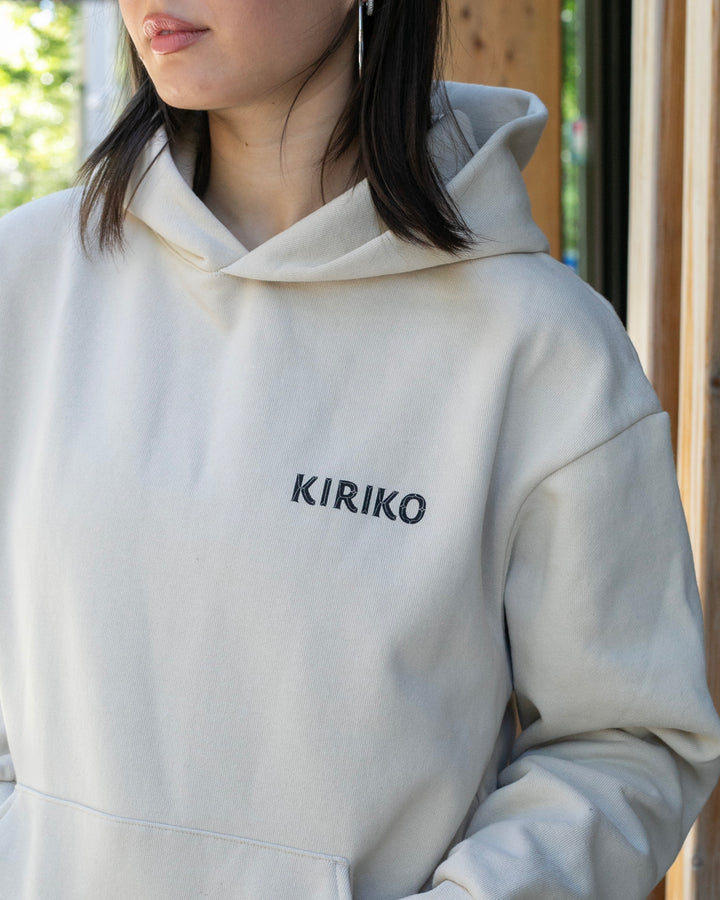 Kiriko Original Hoodie, Printed Koi-Dragon, Cream