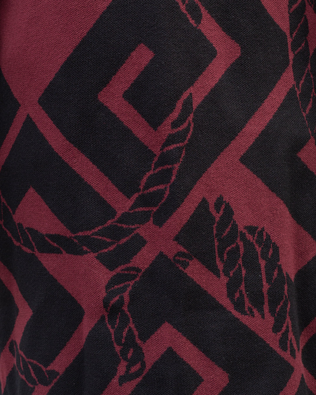 Wa-Modern, Cardigan Robe, Burgundy with Black Nawa
