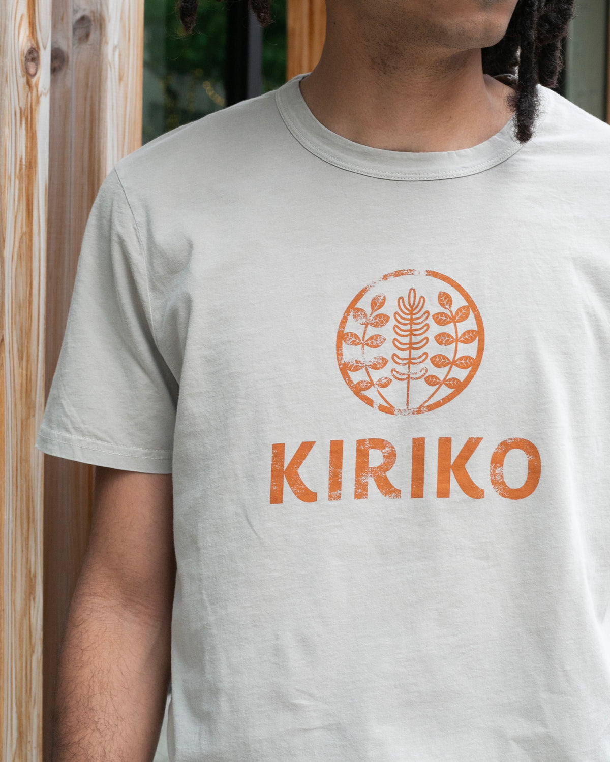 Kiriko Original Tee, 6 oz Cotton, Printed Logo, Latte