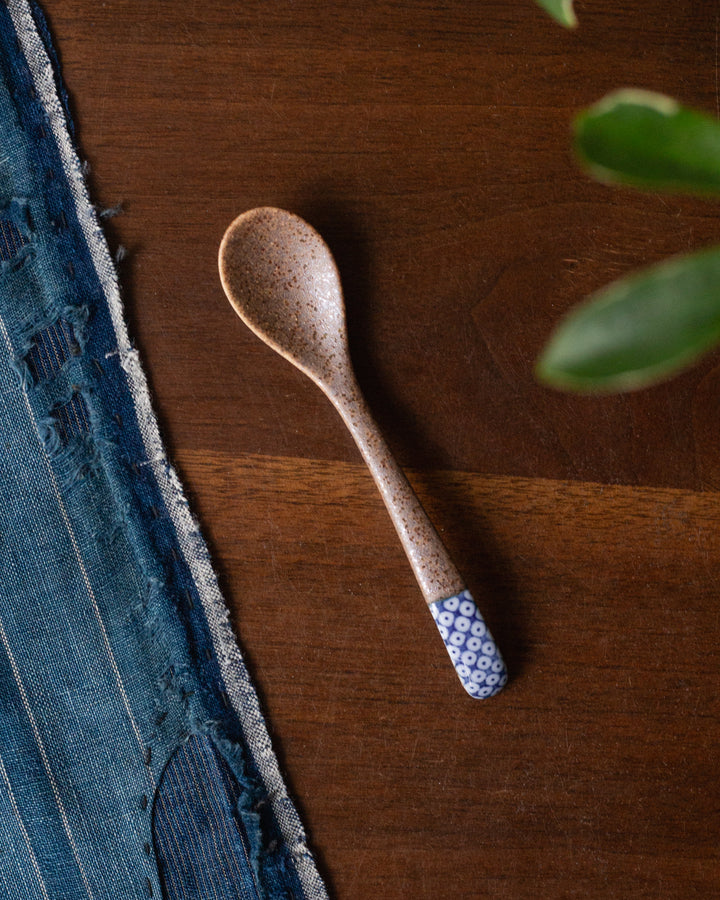 Shigaraki Hand-Painted Spoon, Ichiyama, Kanoko Shibori