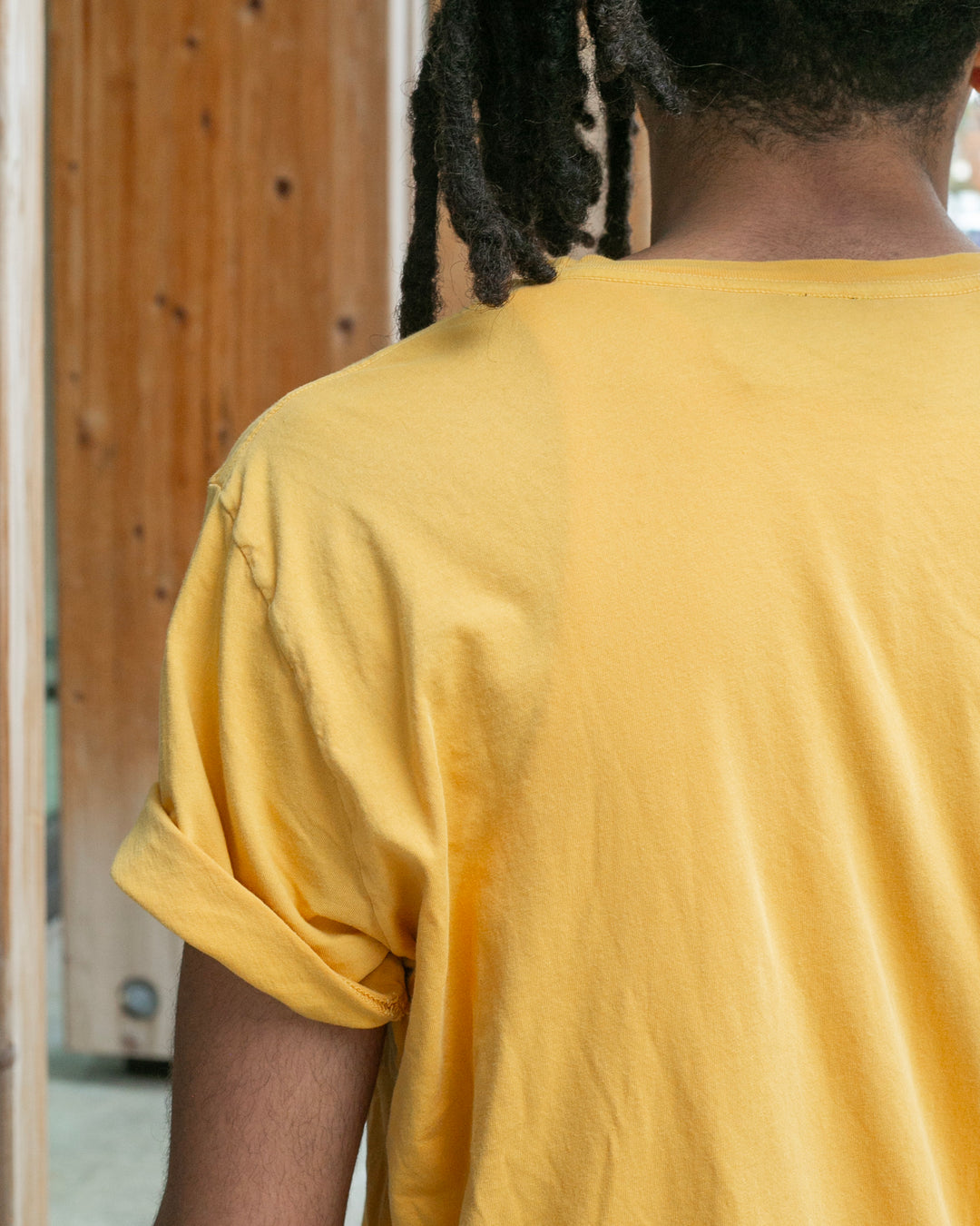 Kiriko Original Tee, 3.8 oz Cotton, Painter Tee with Patches, Sunflower
