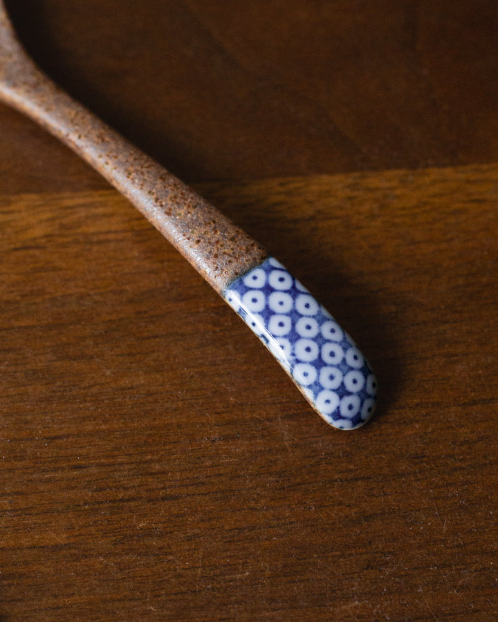 Shigaraki Hand-Painted Spoon, Ichiyama, Kanoko Shibori