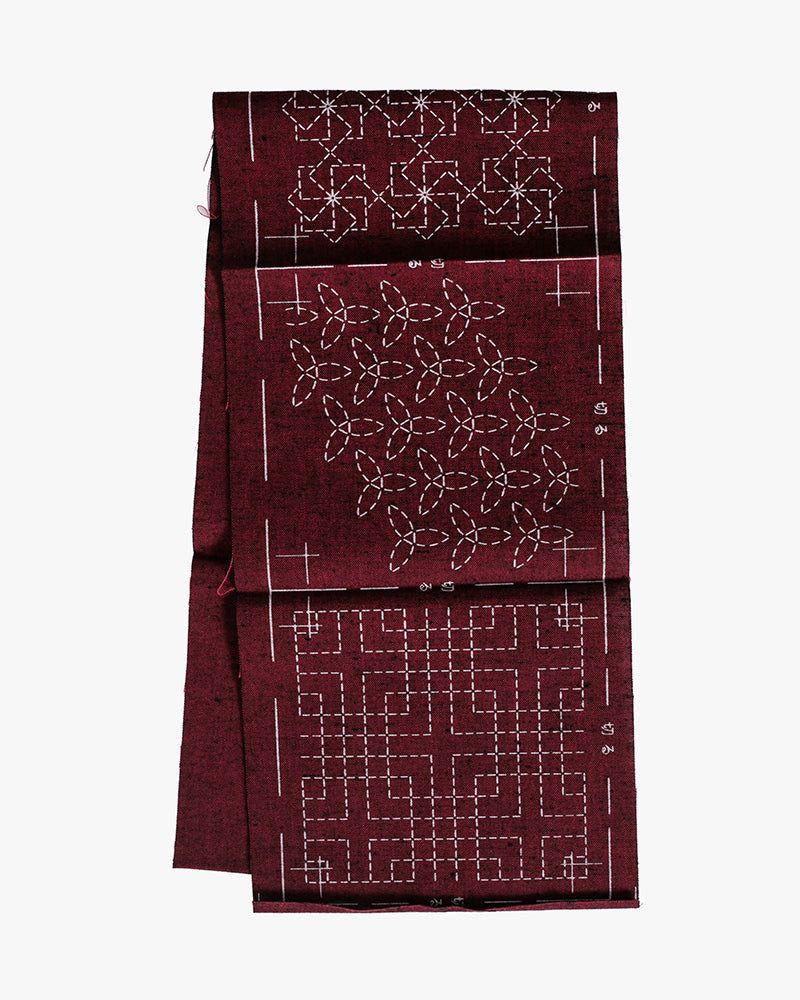 Sashiko Coaster Kit, Kofu Tsumugi, Red
