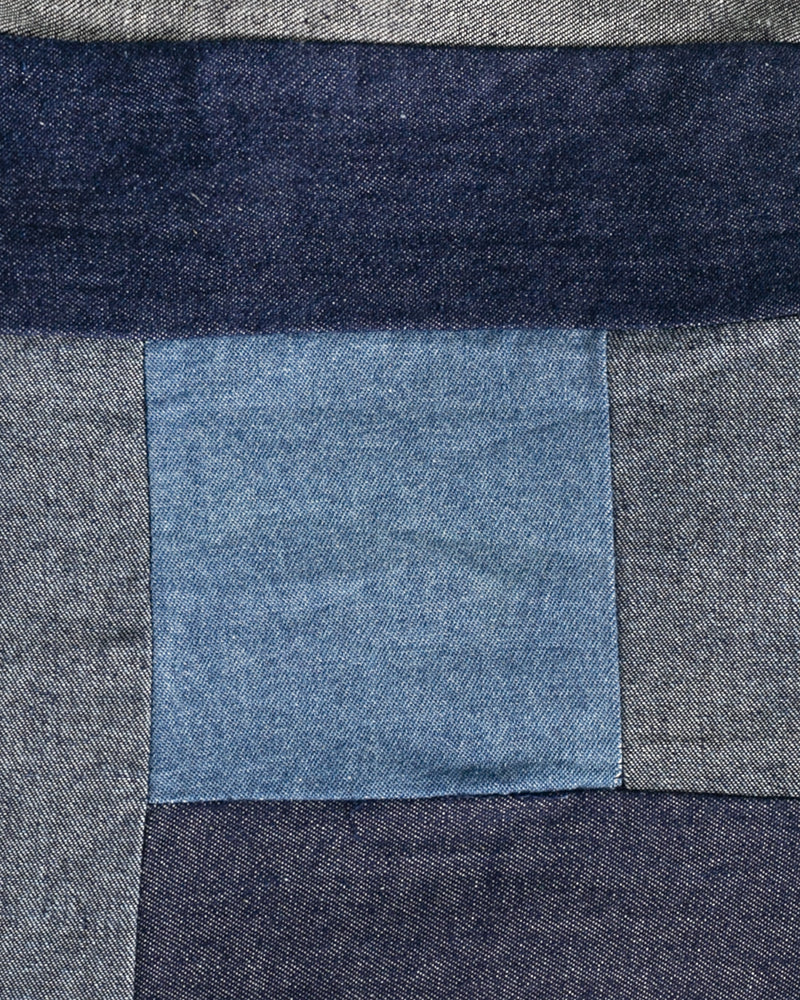 Kiriko Original Meditation Pillow, Two-Tone Zafu, Indigo Large Patchwork Style