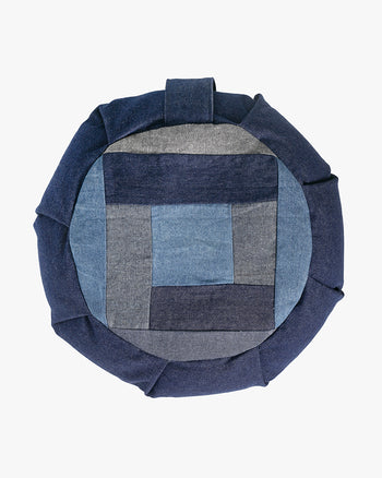 Kiriko Original Meditation Pillow, Two-Tone Zafu, Indigo Large