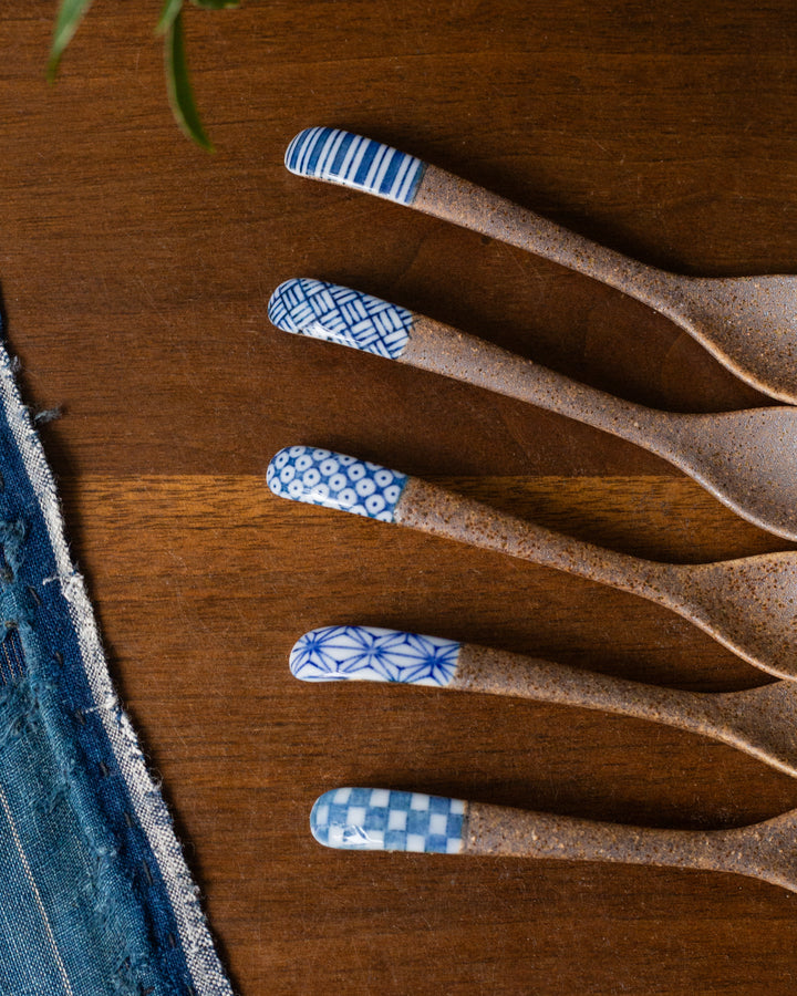 Shigaraki Hand-Painted Spoon, Ichiyama, Asanoha