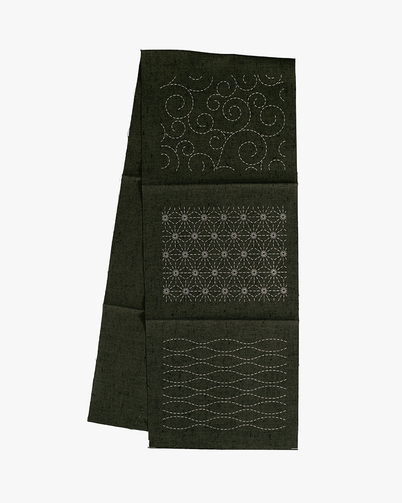 Sashiko Patch, Kofu-Tsumugi, Malachite Green