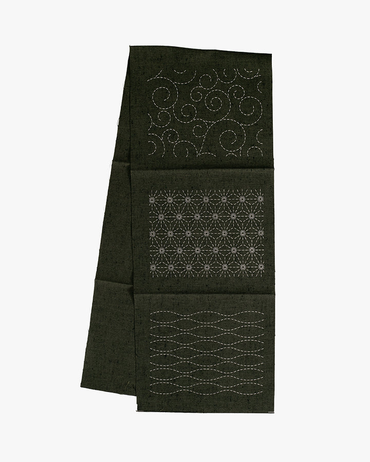 Sashiko Patch, Kofu-Tsumugi, Malachite Green