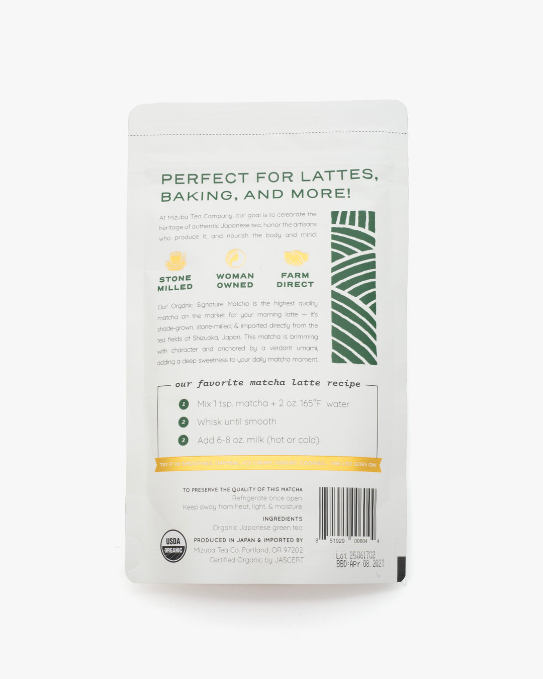 Mizuba Tea, Tea Powder, Culinary Matcha Green Tea