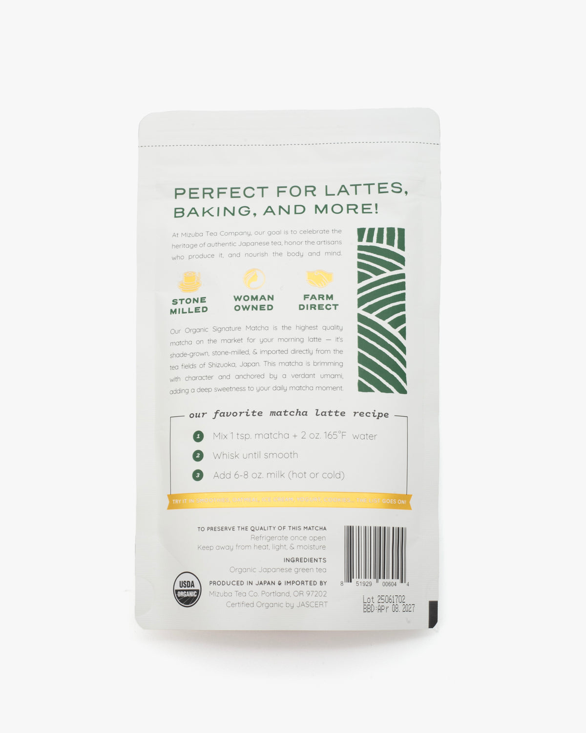 Mizuba Tea, Tea Powder, Culinary Matcha Green Tea