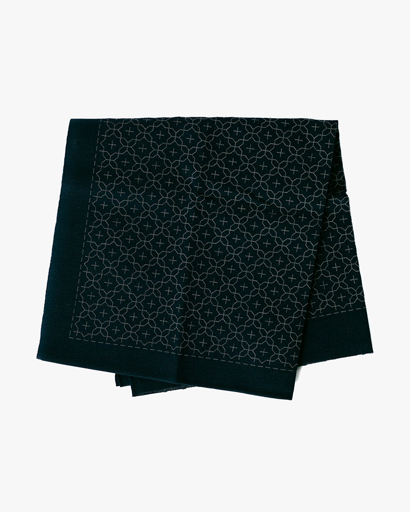 Hana-Fukin Sashiko Sampler, Juji Hanasashi, Navy