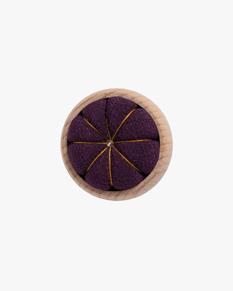 Hiro, Pin Cushion with Wooden Base, Purple