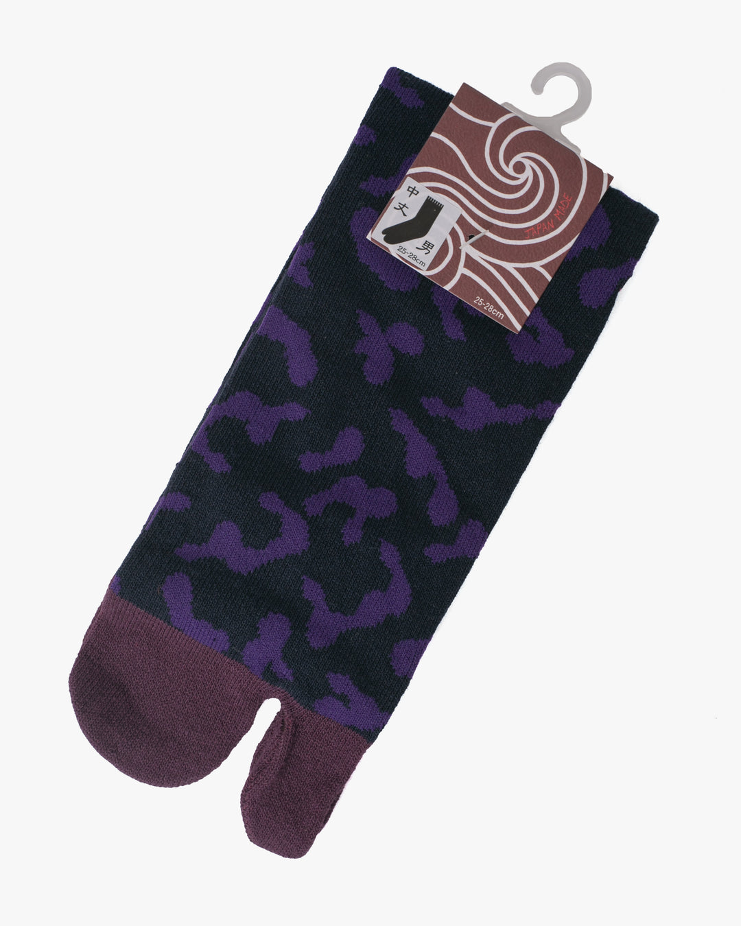 Wa Modern, Tabi Socks, Crew, Black with Purple Hyotan (M/L)