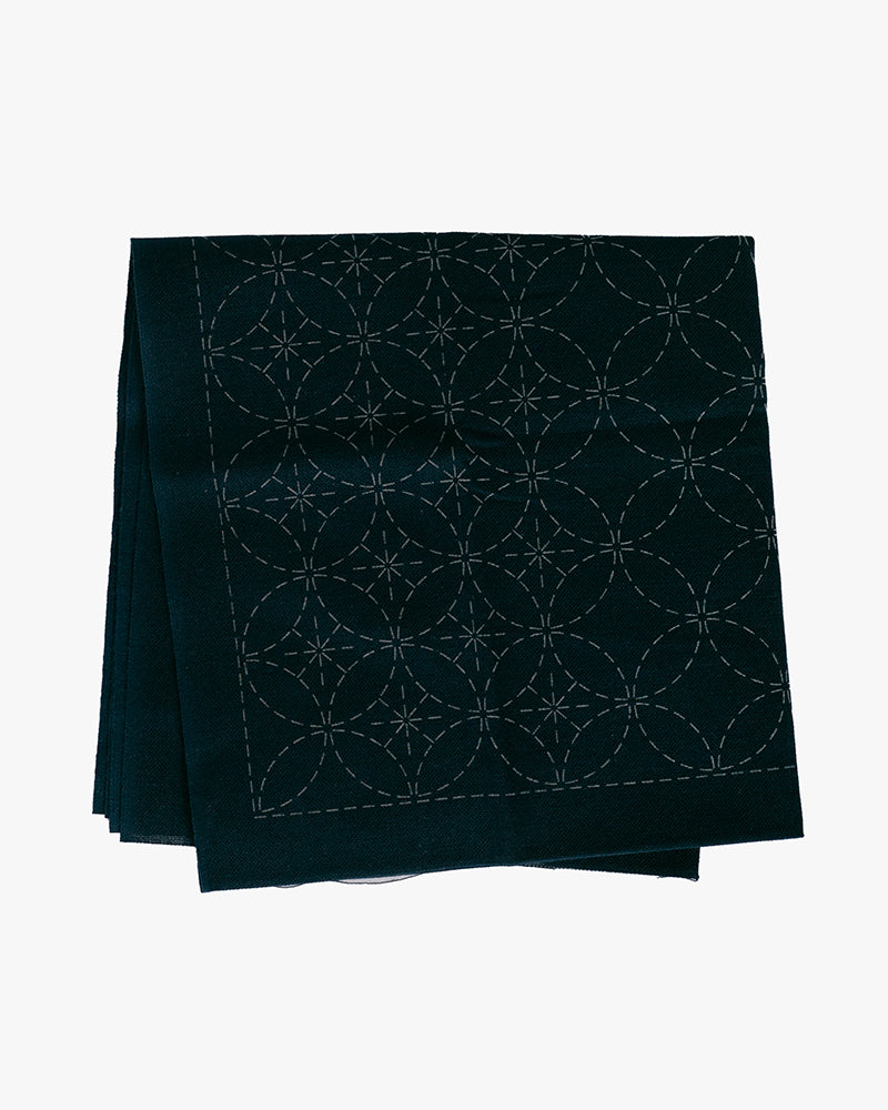 Hana-Fukin Sashiko Sampler, Shippoutsunagi, Navy