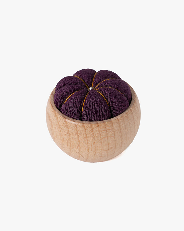 Hiro, Pin Cushion with Wooden Base, Purple
